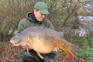 The first fish of the trip was this 41lb mirror from Fox Lake