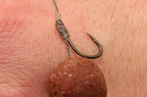 The finished rig is simple, but a very effective tactic for carp