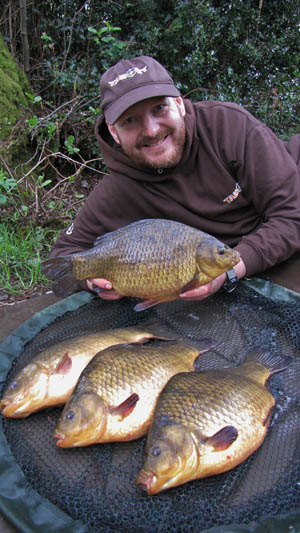 Mike with part of his amazing crucian catch.