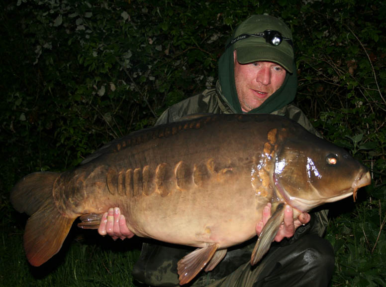 On the scales it read 37lb 10oz and was a carp called ‘8 and 10’ due to its scale pattern.