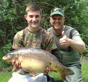 Kyle with his first ever 20lb carp.