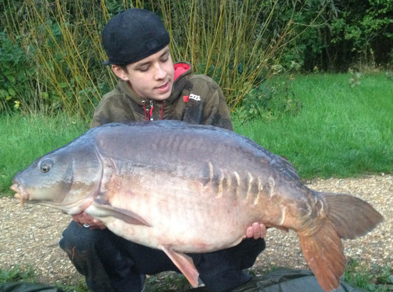 Jak Bryant with his target fish Seven Scales weighing 38lb 0oz.