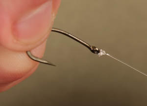 Using a length of 5lb Target fluorocarbon, tie on a size 8 Covert Incizor hook.