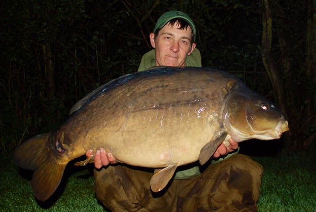 Chewy with Spotty weighing 38lb 8oz.