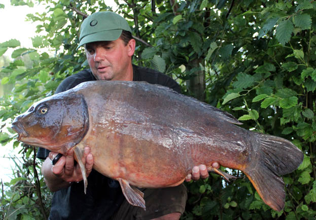 As I parted the mesh, I was greeted by the sight of a very solid old mirror with a slight two tone look about it. It weighed 32lb 10oz...