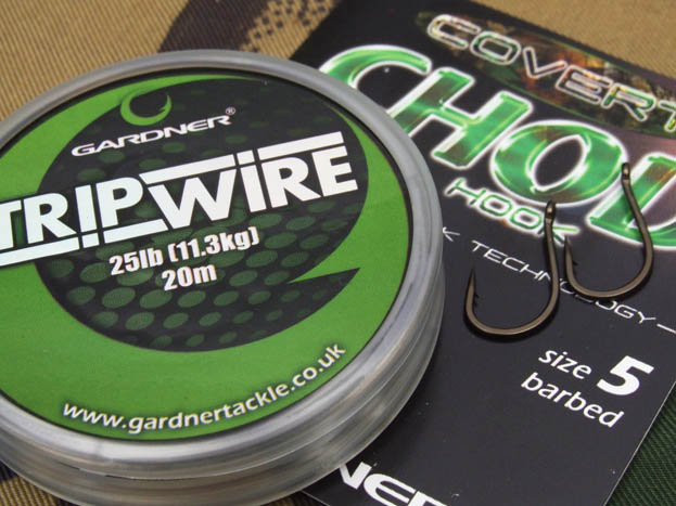 I quickly realised that the combination of Mirage fluorocarbon as a mainline and my favourite hinged stiff rig with a razor sharp size 5 Covert Chod hook was a winner.
