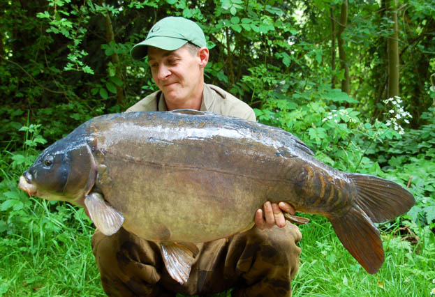 By barrowing around Horton Church Lake at silly hours I managed to nail 7 fish to 38lb and then captured the big girl at 46lb in only 6 trips.