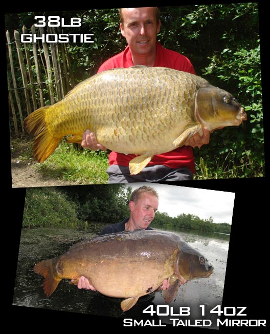carp fishing wading in at welly ghostie and mirror small tail