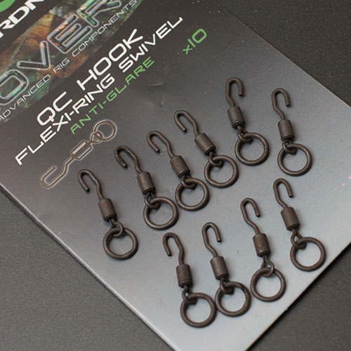 Covert QC Fexi-Ring Hook Swivels on Black